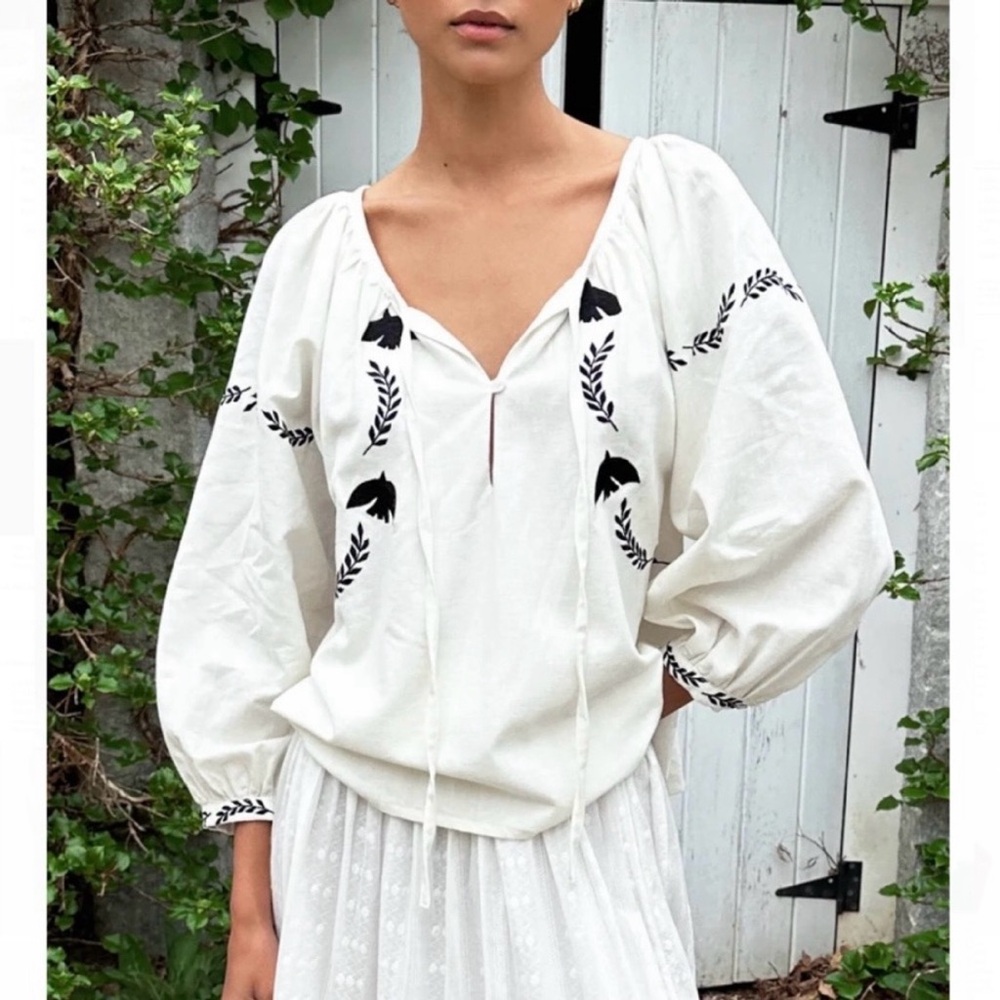 Emerson Fry Lucy Dove embroidered top